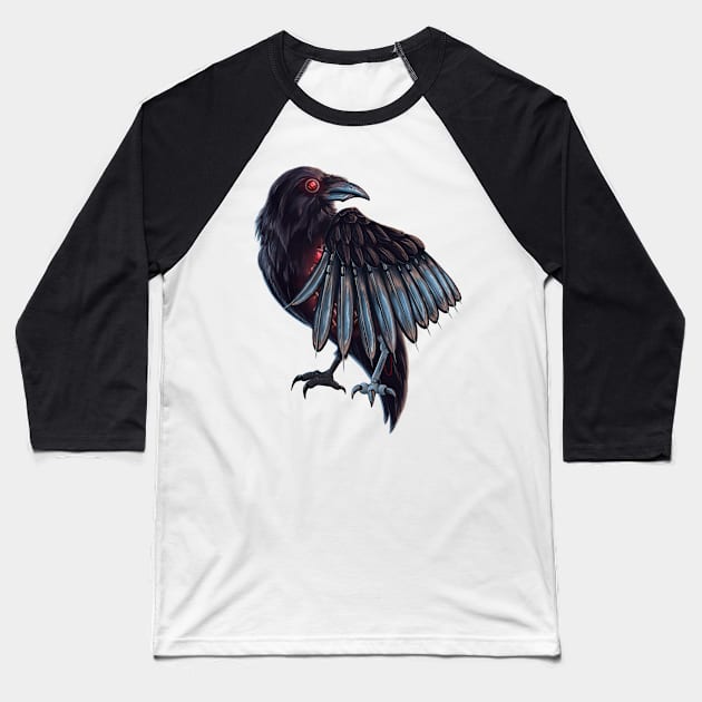 Bio-Mech. Raven (no BG) Baseball T-Shirt by Velvet